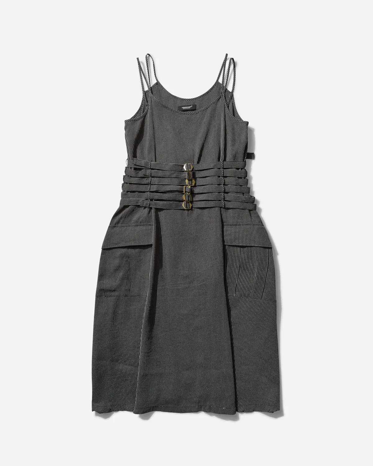 Women's Silk Japanese Paper Camisole Dress Black Stripe 1