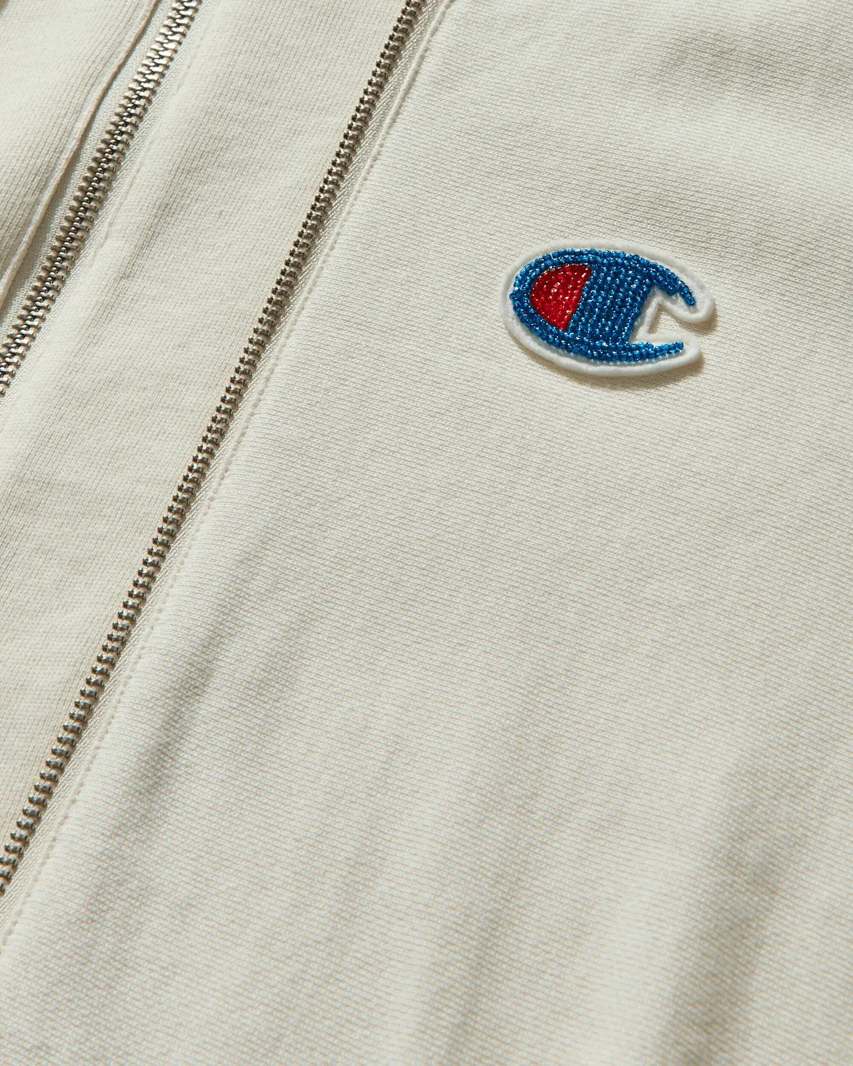 Men's Champion Reverse Weave Double Zip Hoodie Ivory 3