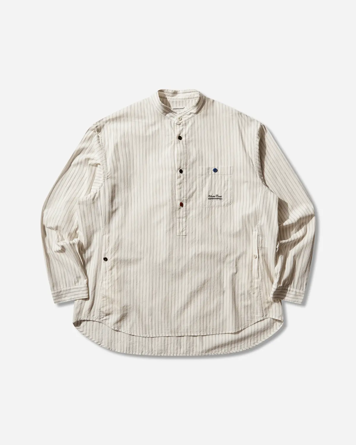 Men's Cotton Pullover Shirt Brown Stripe 1