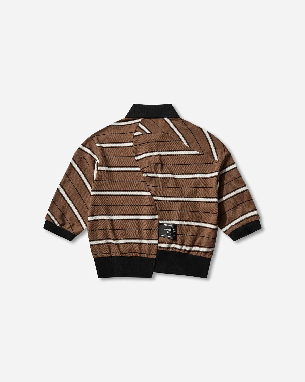 Women's Striped Polo Shirt Brown 2