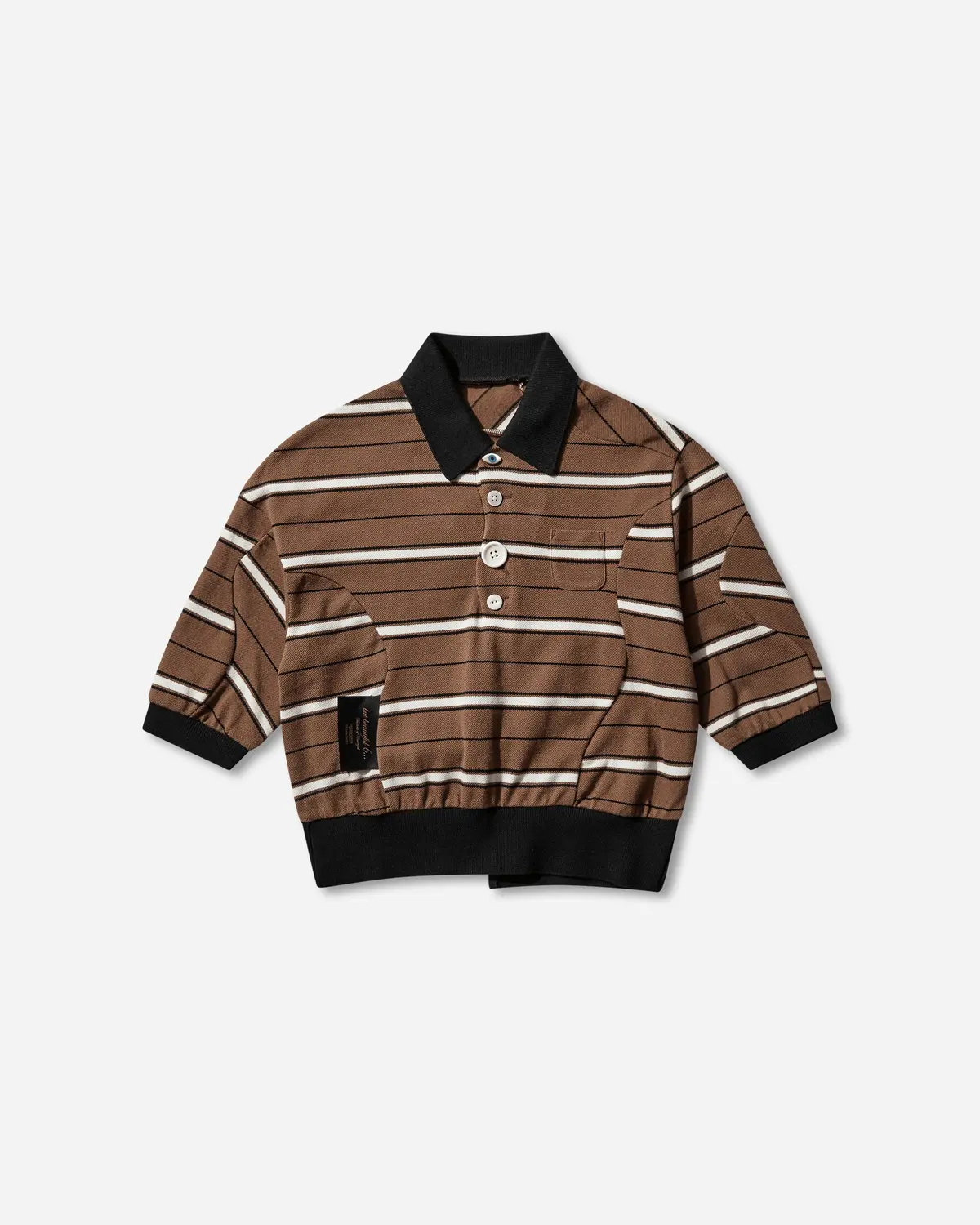 Women's Striped Polo Shirt Brown 1