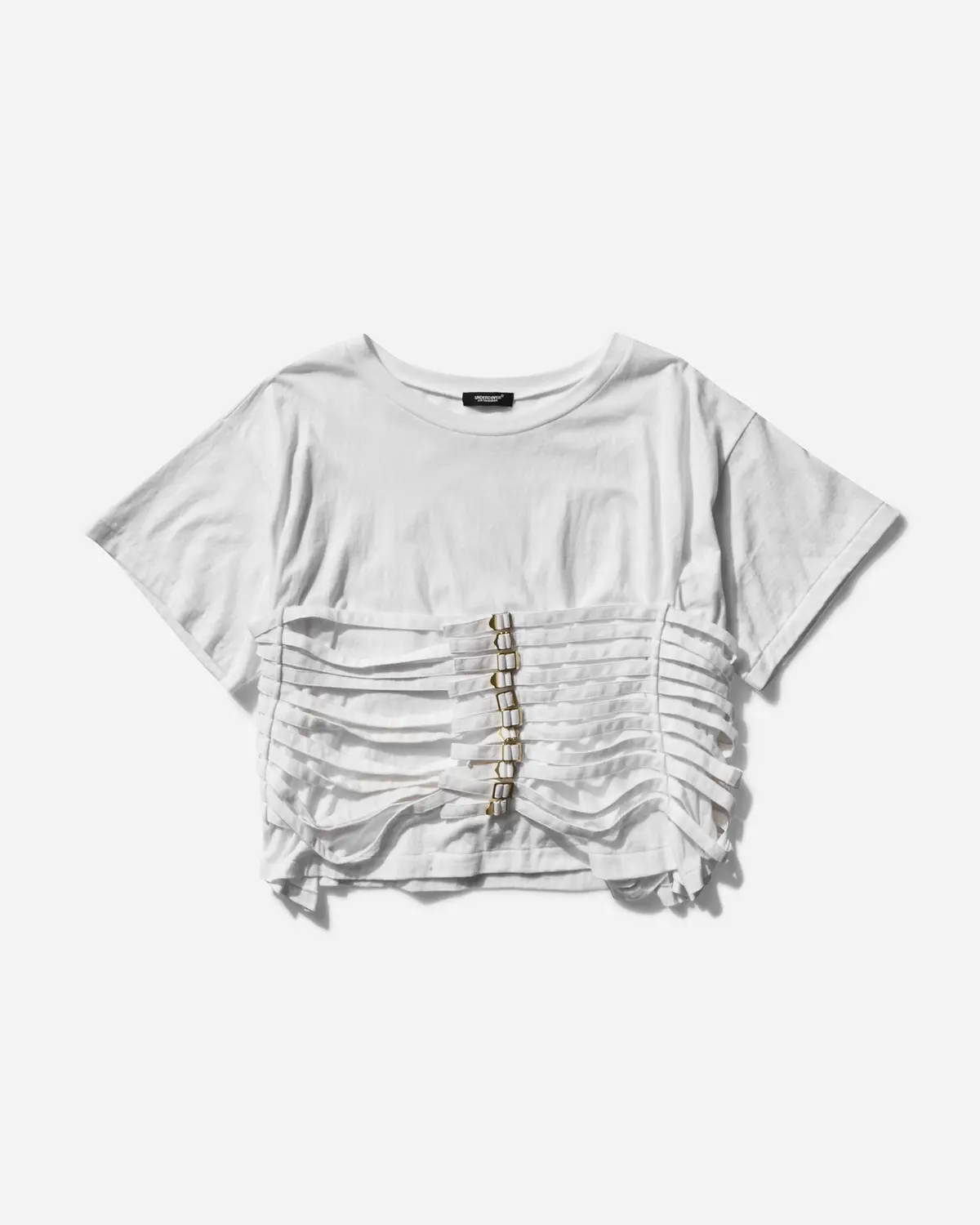 Women's Belted Wide Sleeve T-Shirt White 1