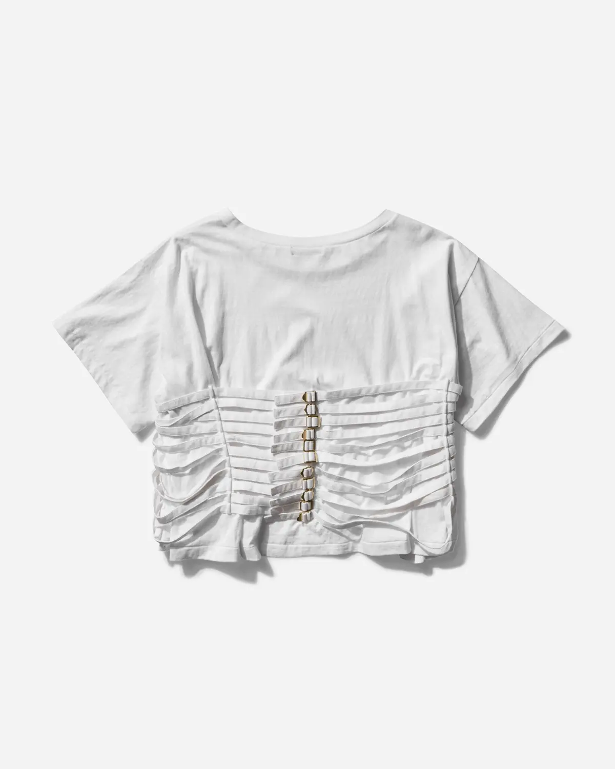 Women's Belted Wide Sleeve T-Shirt White 2