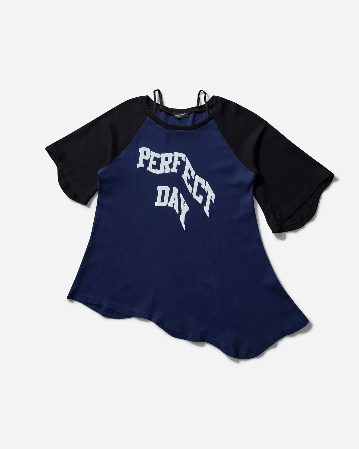 Women's Shoulder Strap Raglan T-Shirt Navy 1