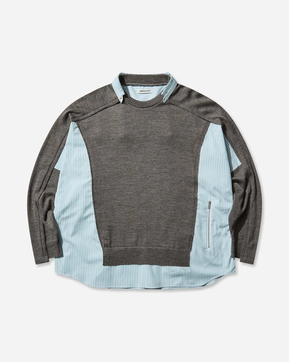 Women's Wool And Cotton Sweater Gray / Brown 1