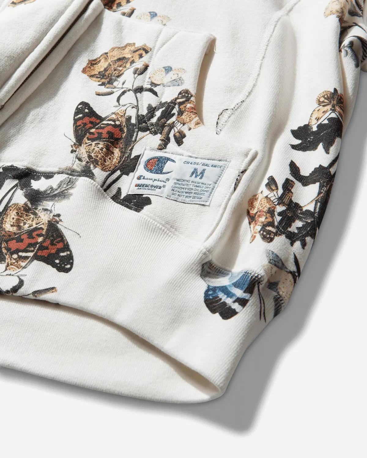 Women's Champion All-Over Print Fleece Zip Hoodie Ivory Base 3