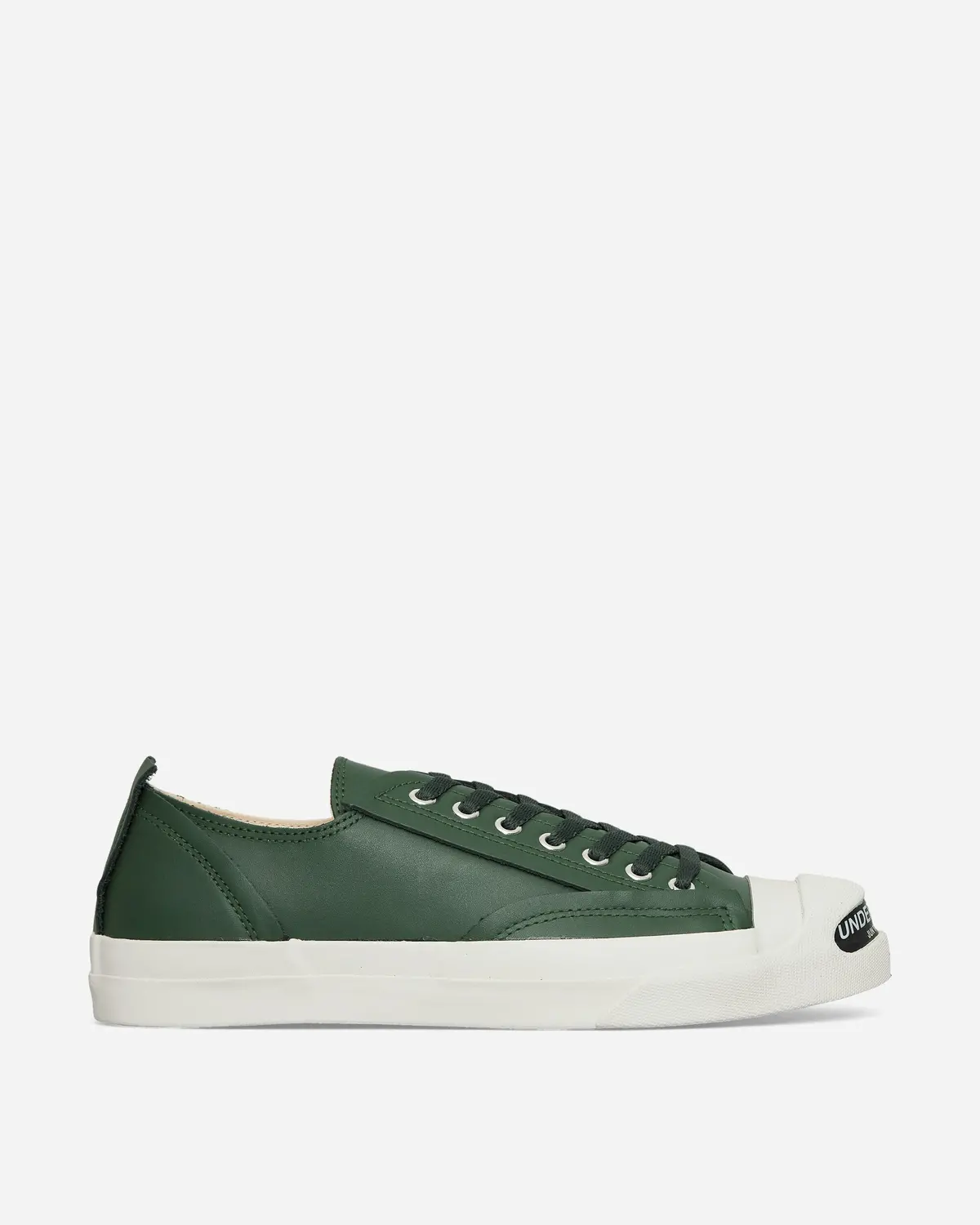 Men's Toe Logo Leather Sneakers Green 1