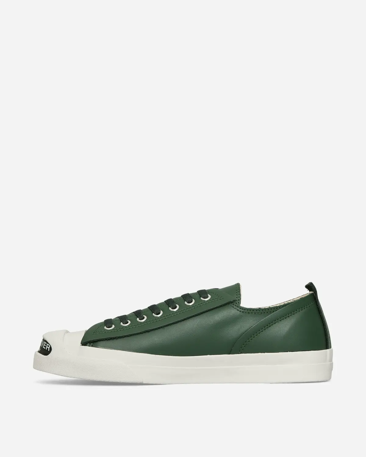 Men's Toe Logo Leather Sneakers Green 3