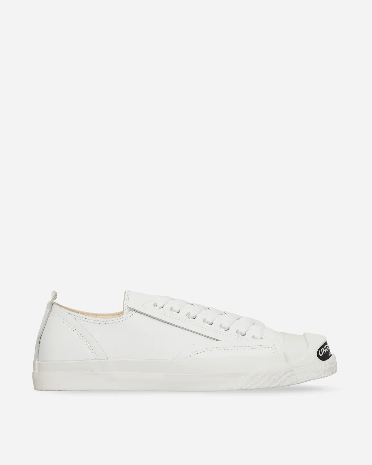 Men's Toe Logo Leather Sneakers White 1