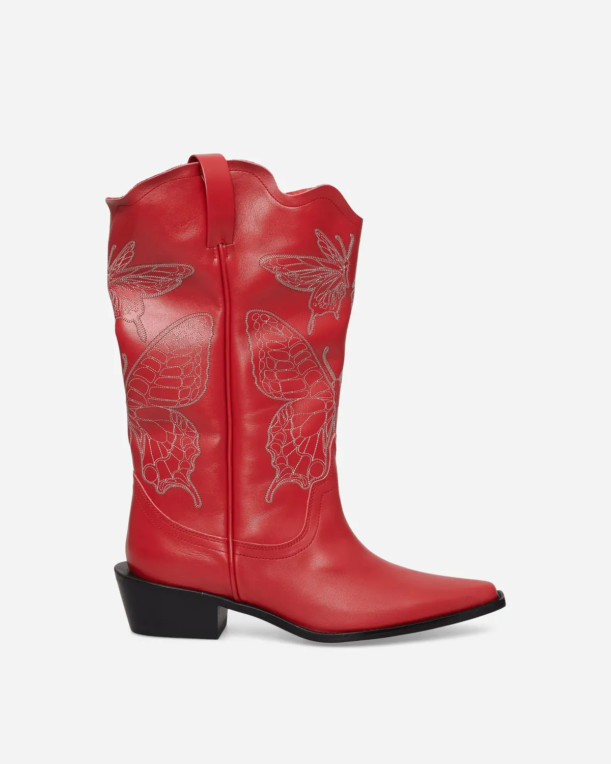 Women's Leather Western Boots Red 1