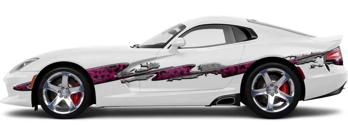 Pink Leopard Stripes Vinyl Car Truck Graphic Decals 1
