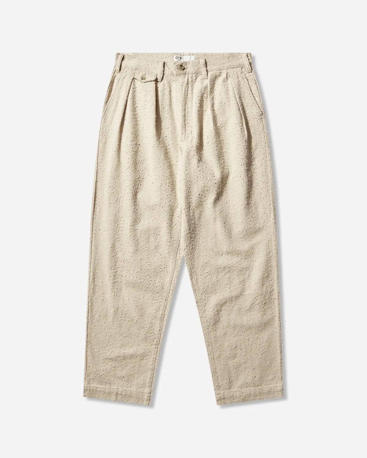 Men's Back Pleated Trousers Creme Brulee 1