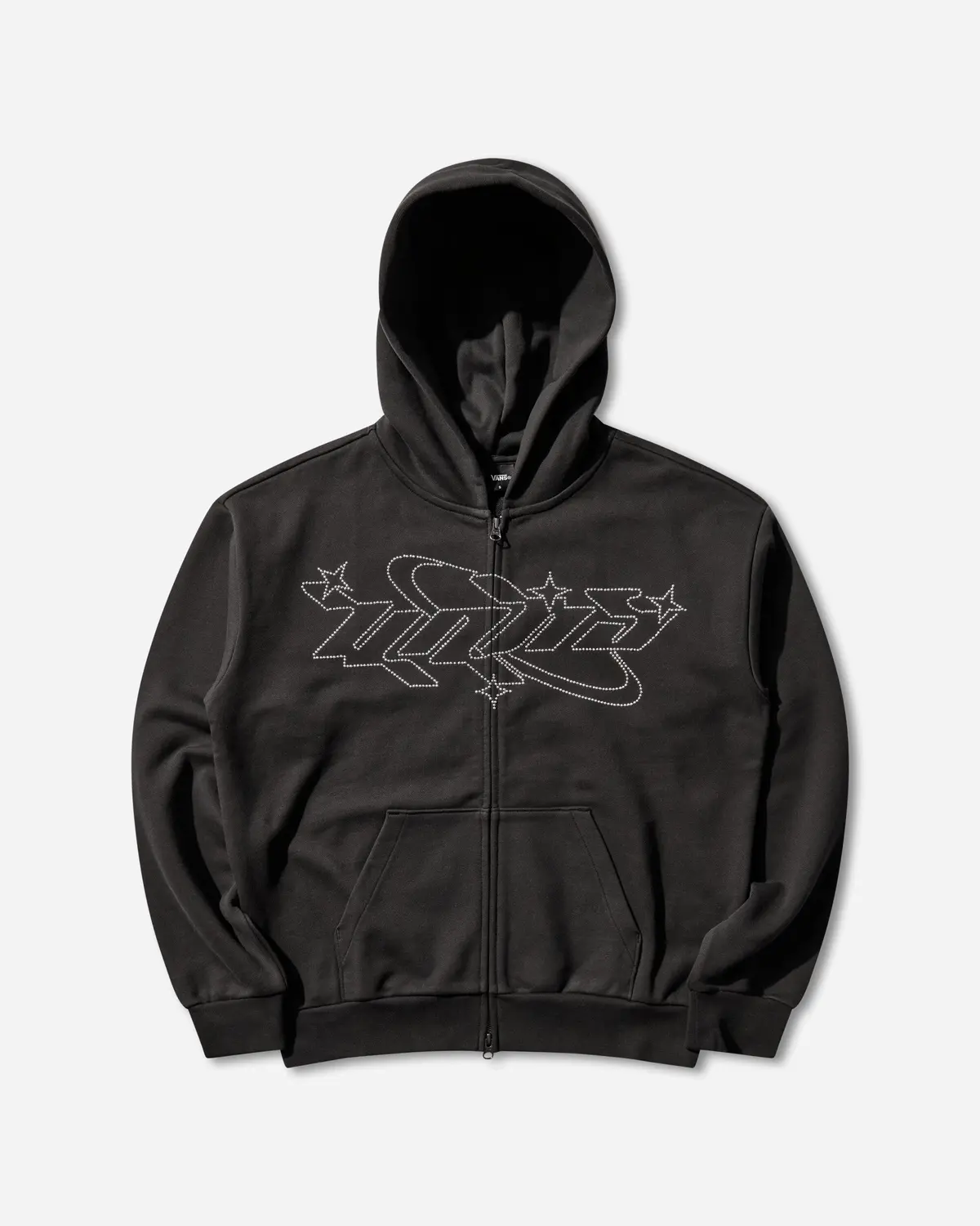 Women's Y2k Star Zip Hoodie Black 1