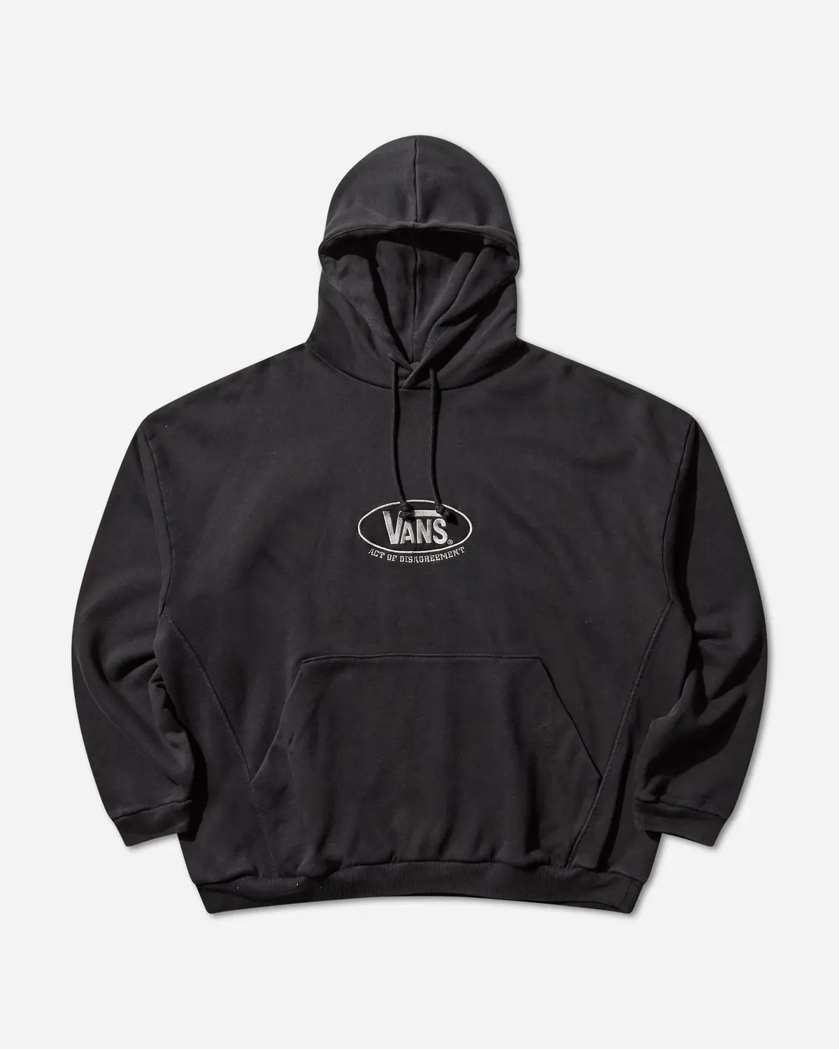Act Of Disagreement Oval Logo Hoodie Washed Black 1