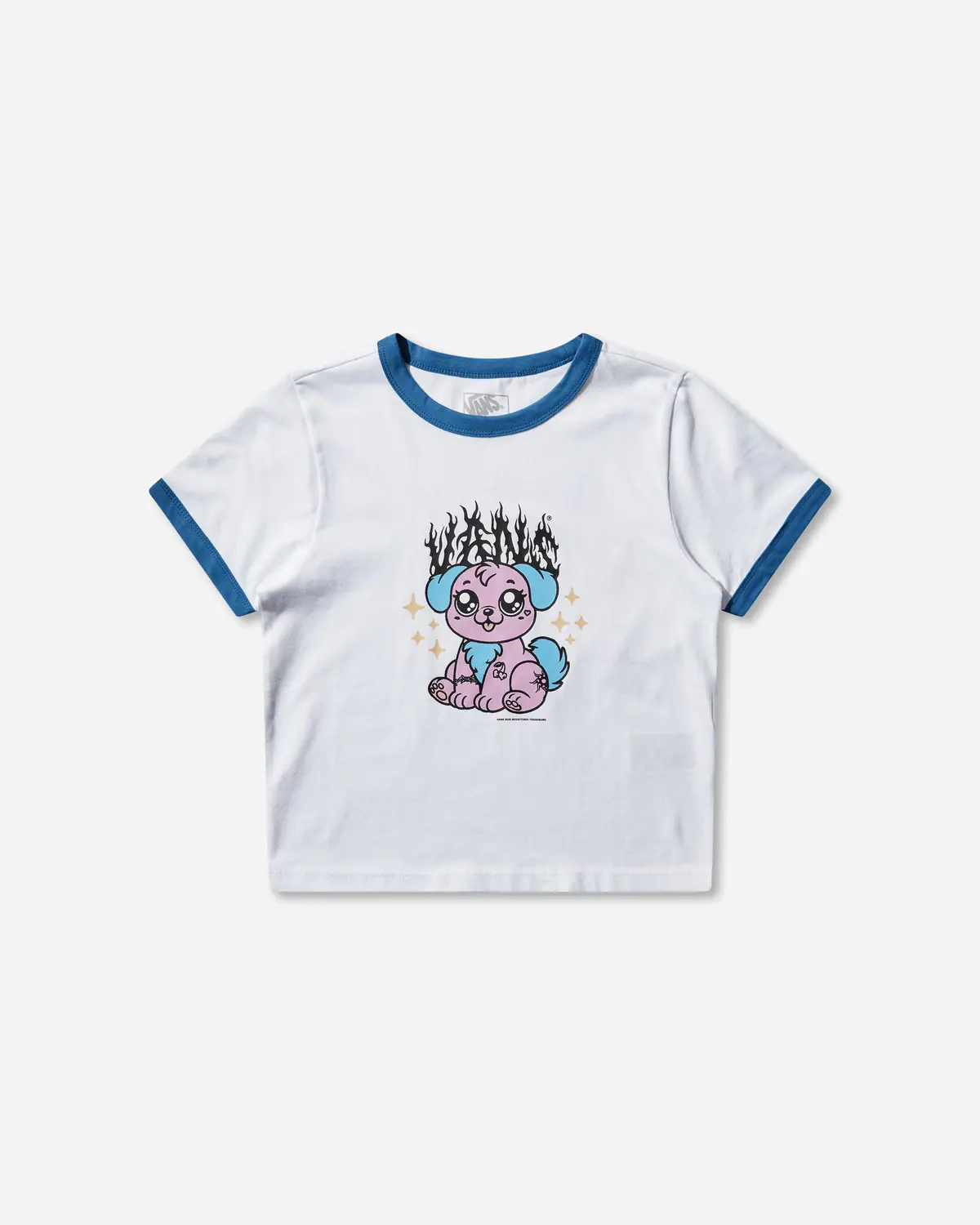 Women's Puppy Ringer Tee White 1