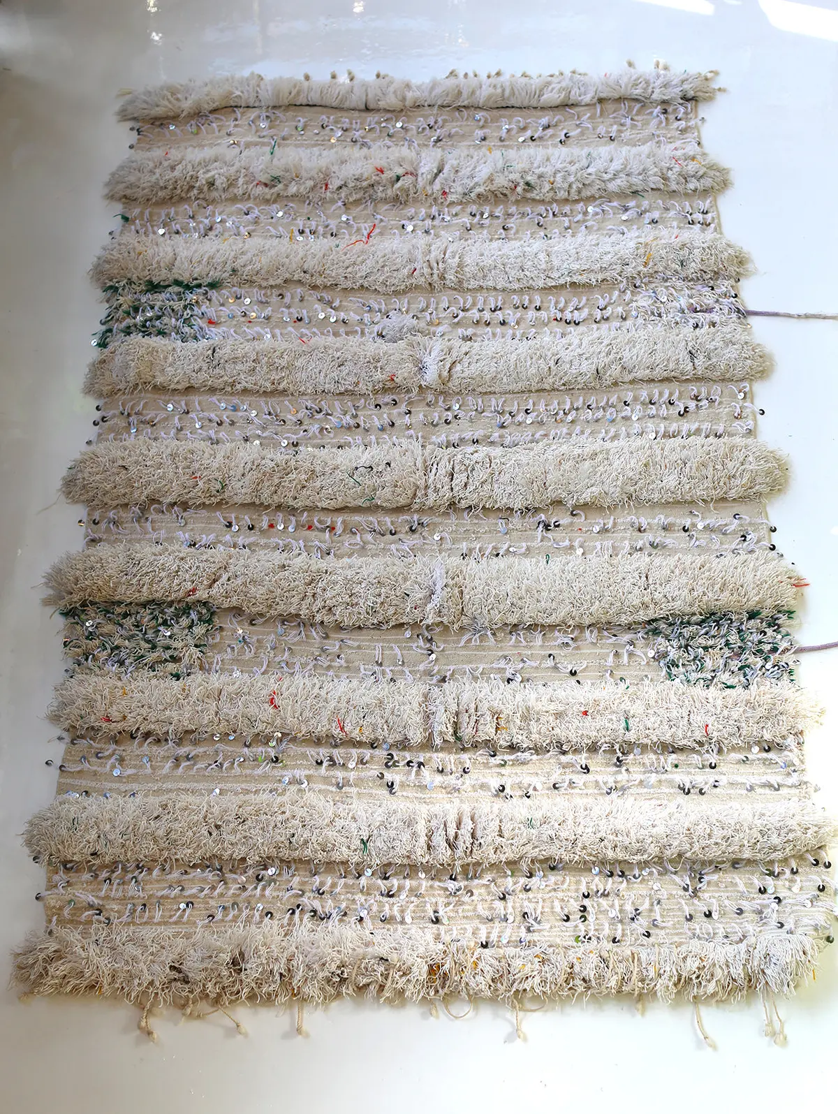 Vintage Handira, Moroccan Wedding Blanket (7' 10" X 4') 2