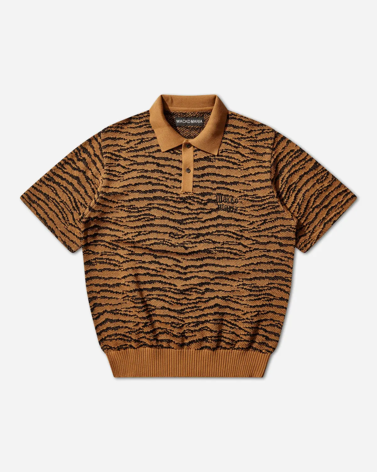 Men's Tiger Knit Polo Shirt Orange 1