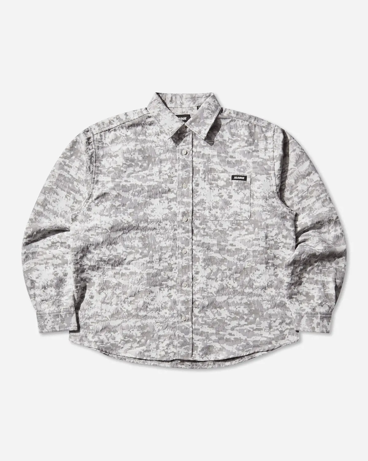 Men's Digital Camo Jacquard Longsleeve Shirt White 1