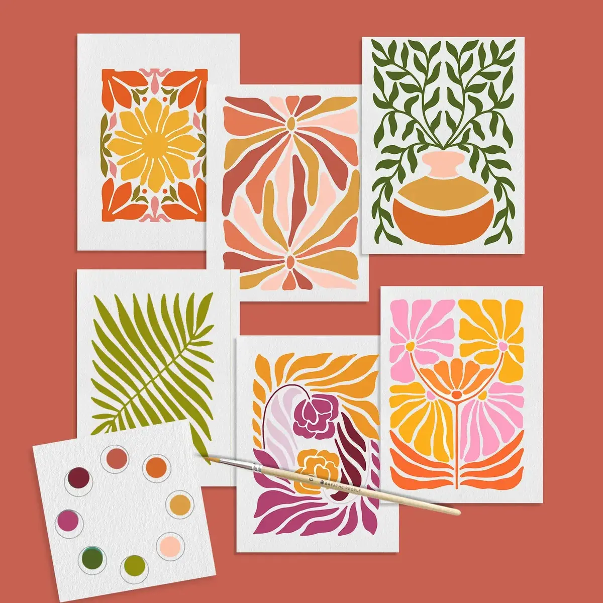 Watercolor Hand-Painted Postcard Kit - Abstract 1