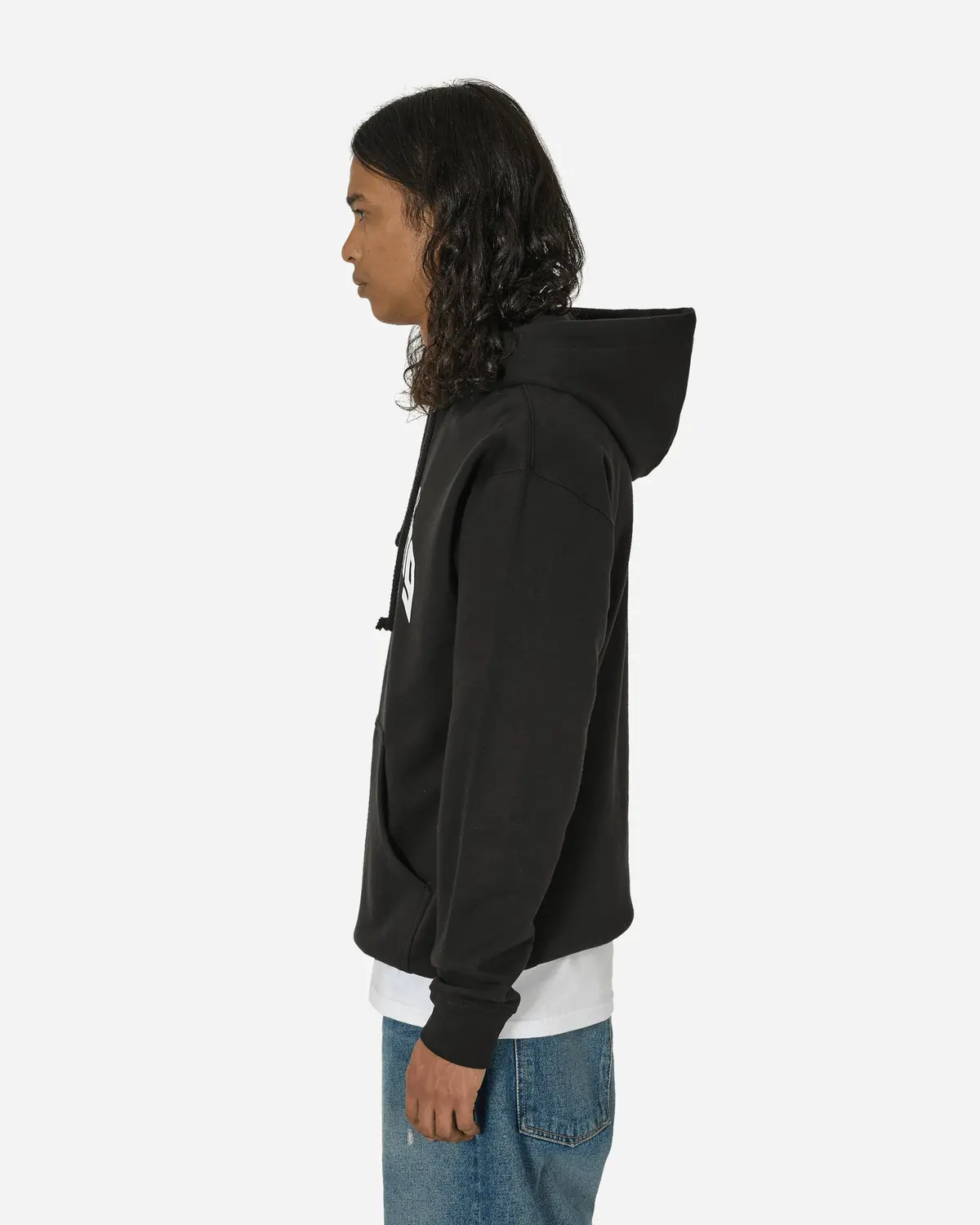 Curved Logo Hoodie Black 2