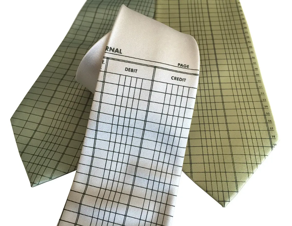 Accountant Necktie, Ledger Paper Tie 1