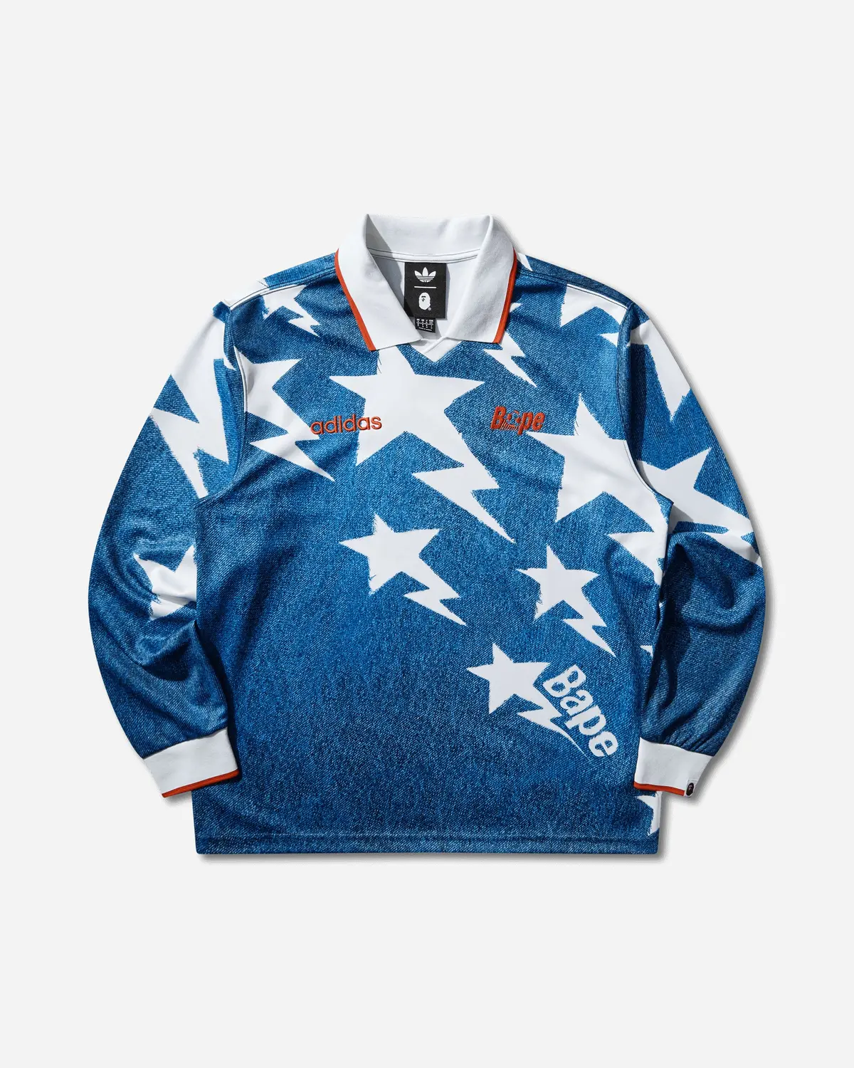 Bape Lsl Star Jersey Medium Blue Denim 1