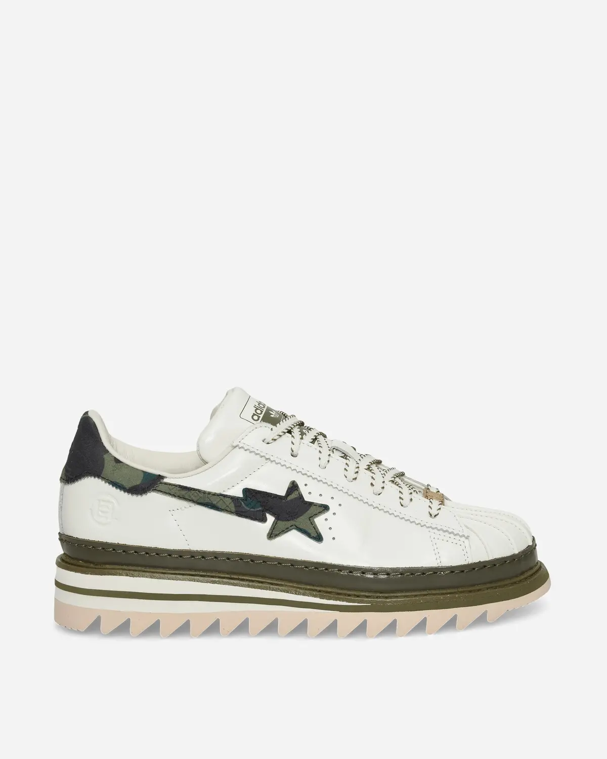 Clot X Bape Superstar By Edison Chen Sneakers Off White / Branch / Olive Cargo 1