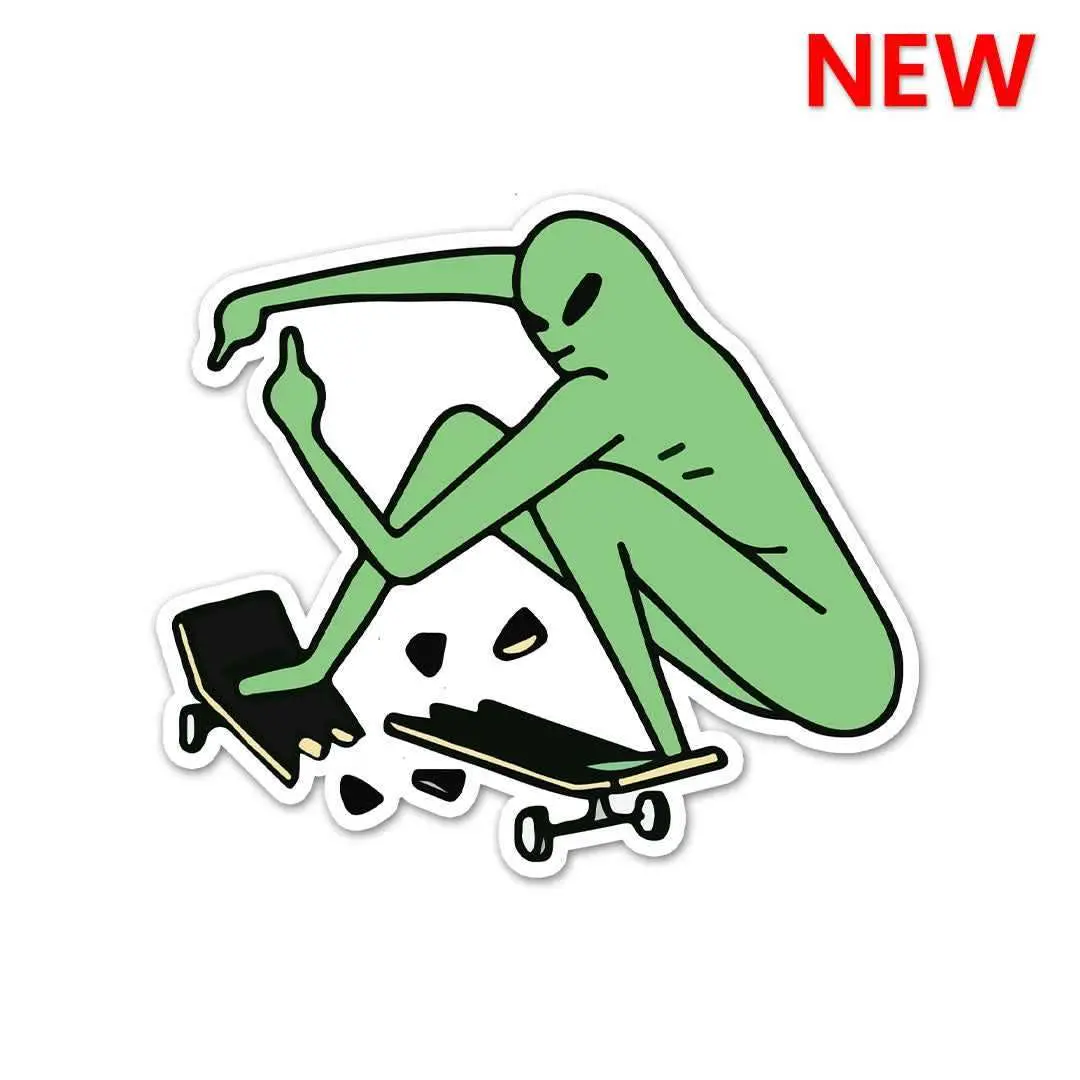 Alien On Skateboard Sticker 1