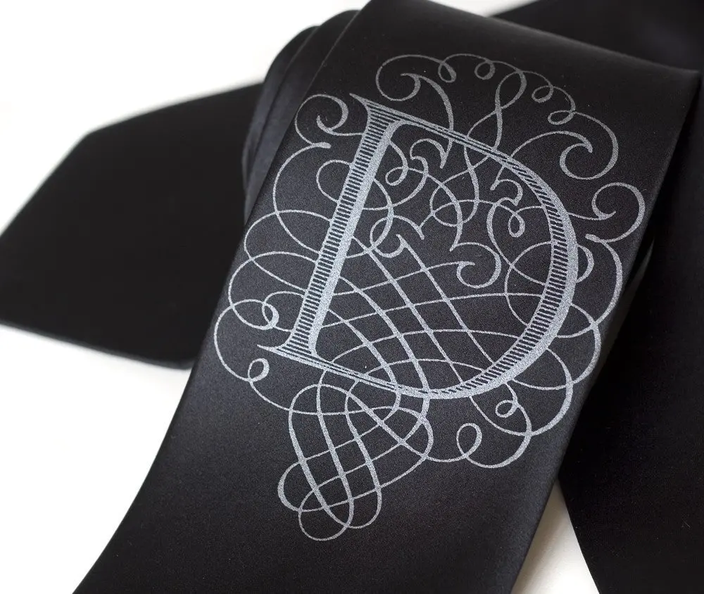 Initial Silk Necktie. Personalized "Alphabeties" Tie 1