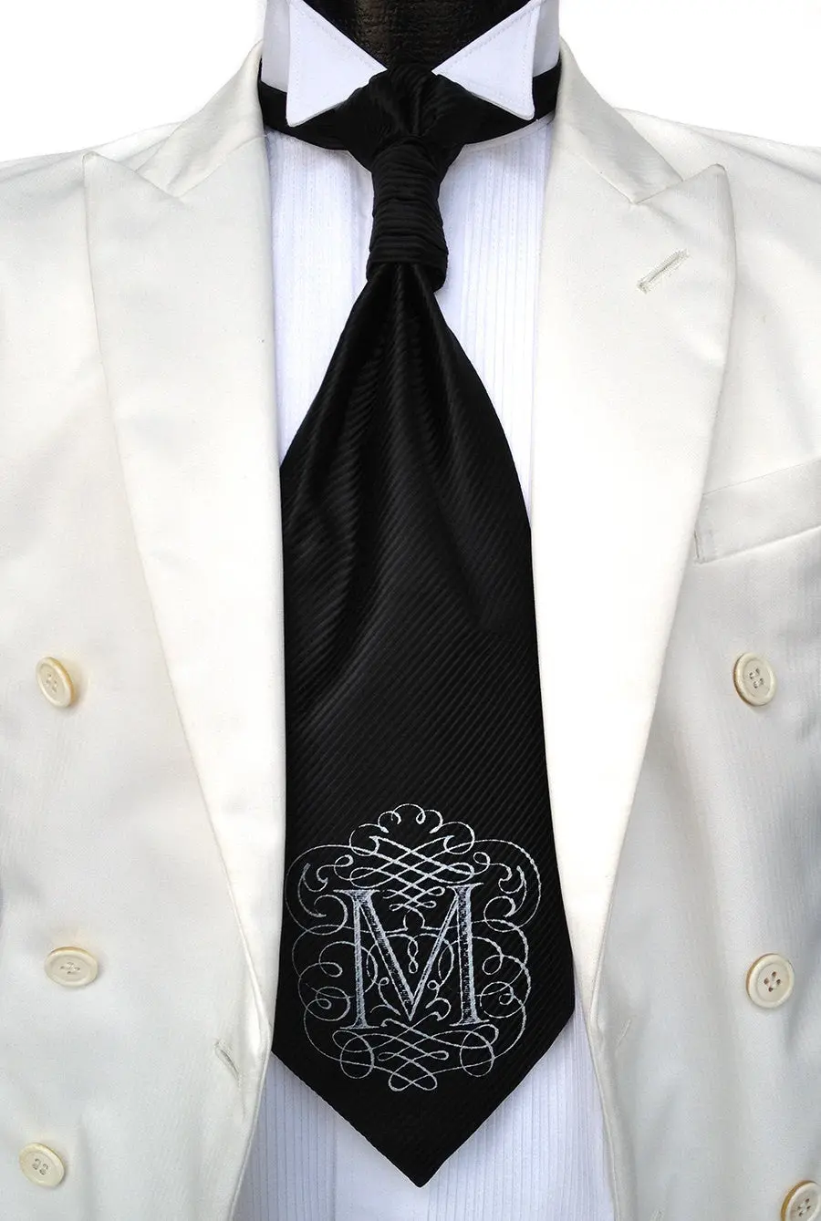Initial Cravat Tie. Personalized "Alphabeties" Ascot. 1