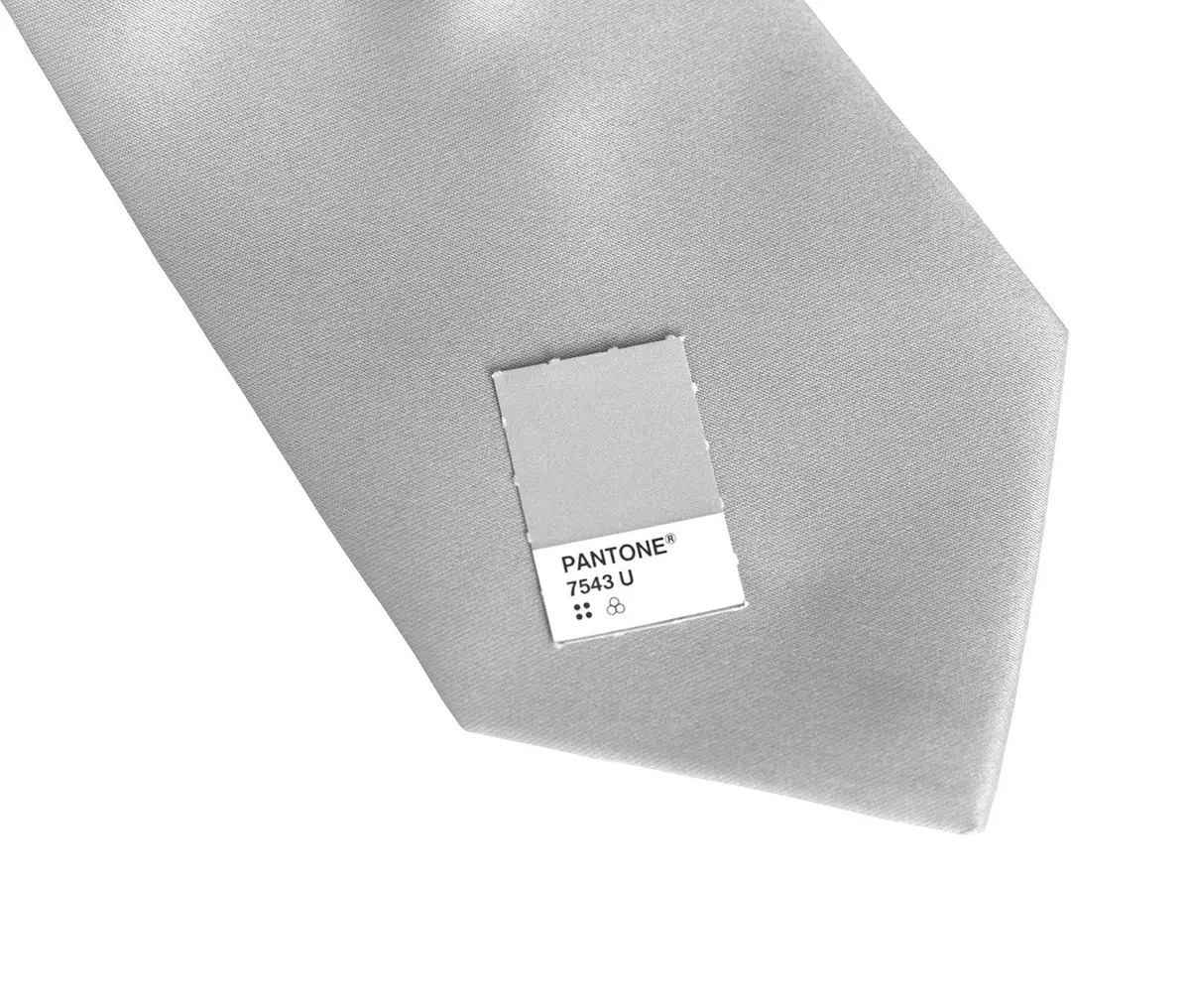 Aluminum Grey Necktie. Solid Color Silver Satin Finish Tie, No Print 2