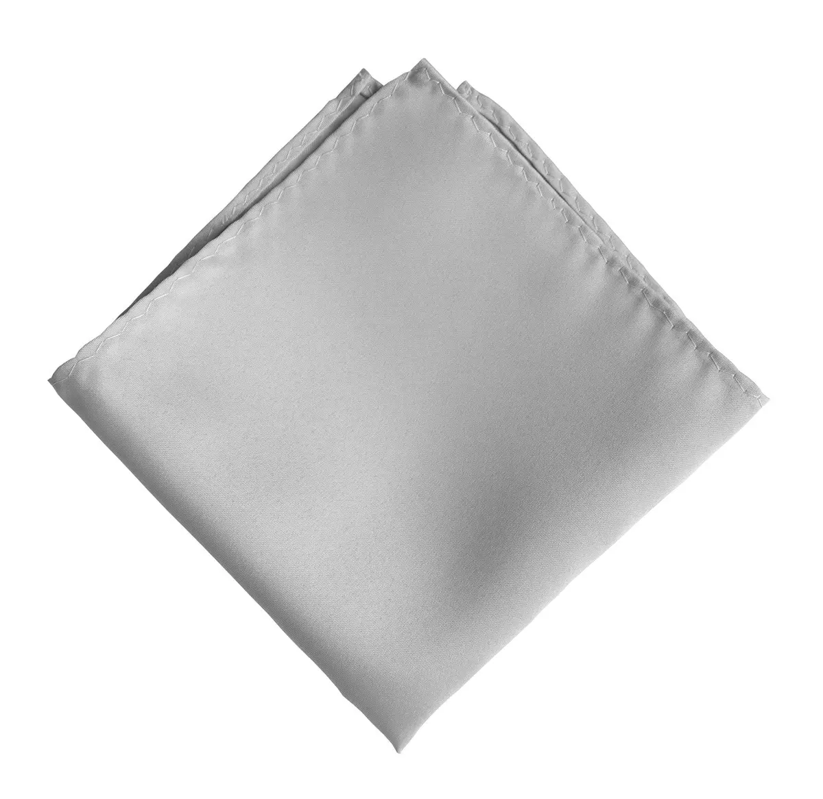 Aluminum Grey Pocket Square. Solid Color Silver Satin Finish, No Print 1