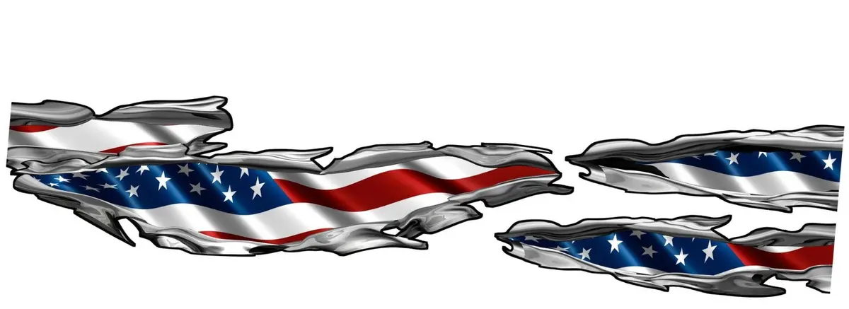 American Flag Tears Car Side Decals On Clearance 50% Off 2