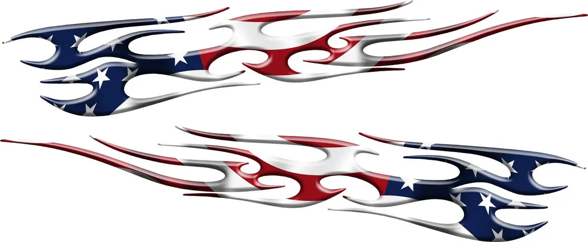 American Flag Tribal Flames Vinyl Decals For Cars & Trucks B744 5