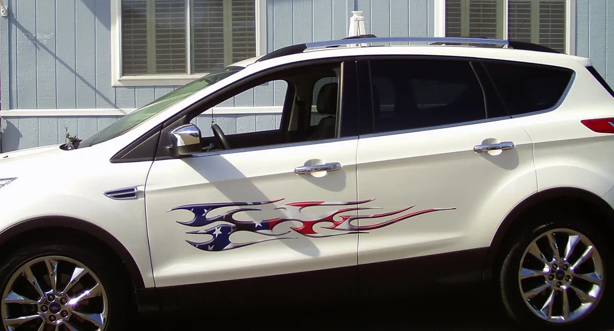 American Flag Tribal Flames Vinyl Decals For Cars & Trucks B744 3