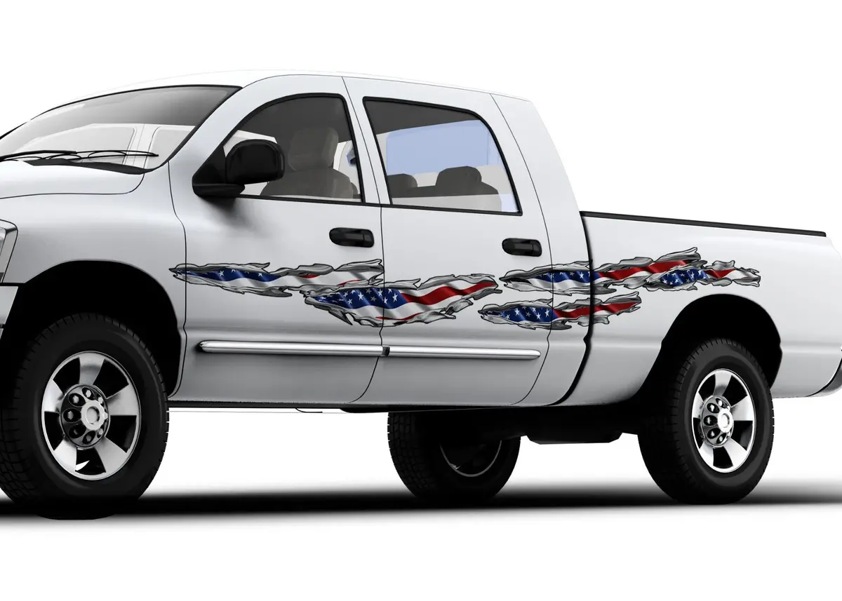American Flag Tears Vinyl Decal Kit For Cars, Trucks & Semis 1