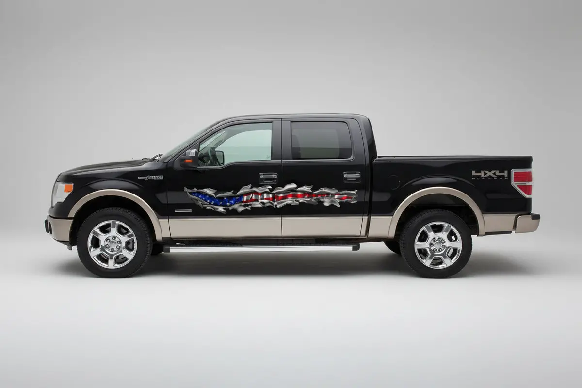 American Flag Rip Tear Graphic Decals For Car, Truck & Semi Trailers #2 9