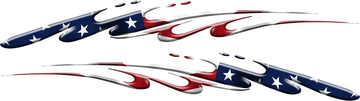 American Flag Swoosh Stripes Vinyl Decal – Set Of 2 For Cars & Trucks B745 4