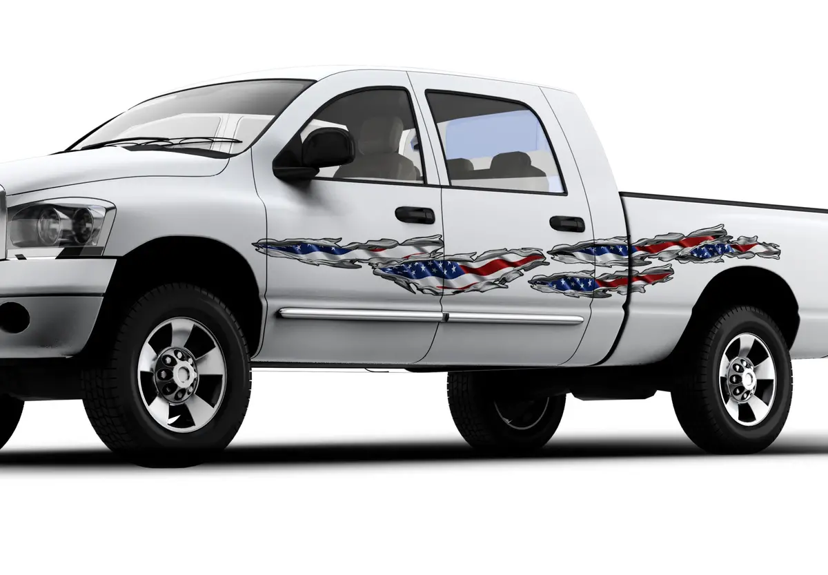 American Flag Tears Car Side Decals On Clearance 50% Off 3