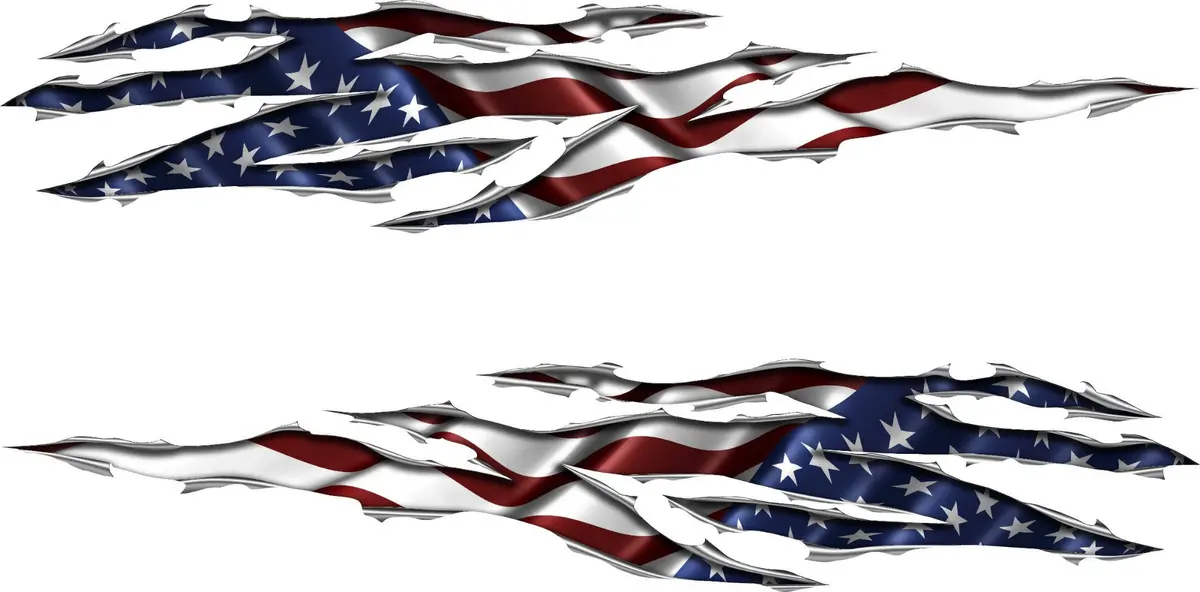 American Flag Big Rip Vinyl Decal For Cars, Trucks & Semis 4