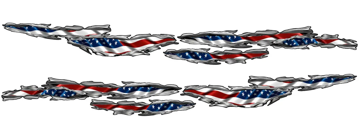 American Flag Tears Car Side Decals On Clearance 50% Off 1