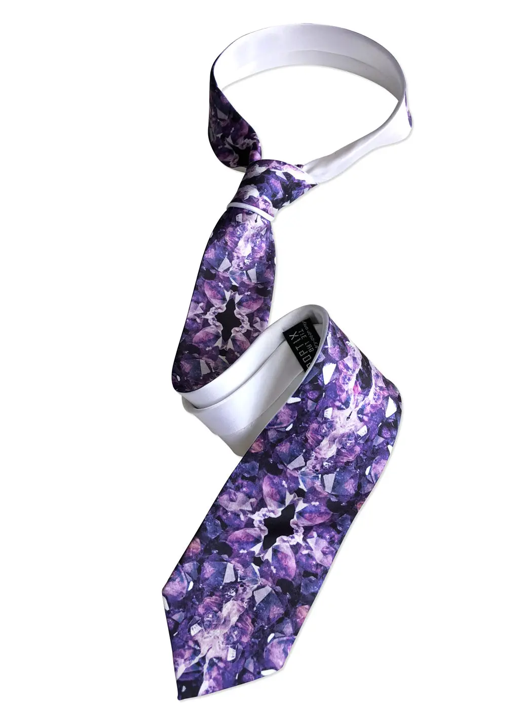 Amethyst Crystal Necktie, Purple Geode Tie 3