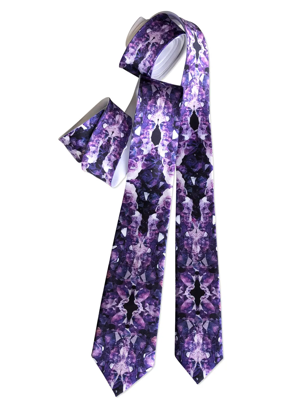 Amethyst Crystal Necktie, Purple Geode Tie 2