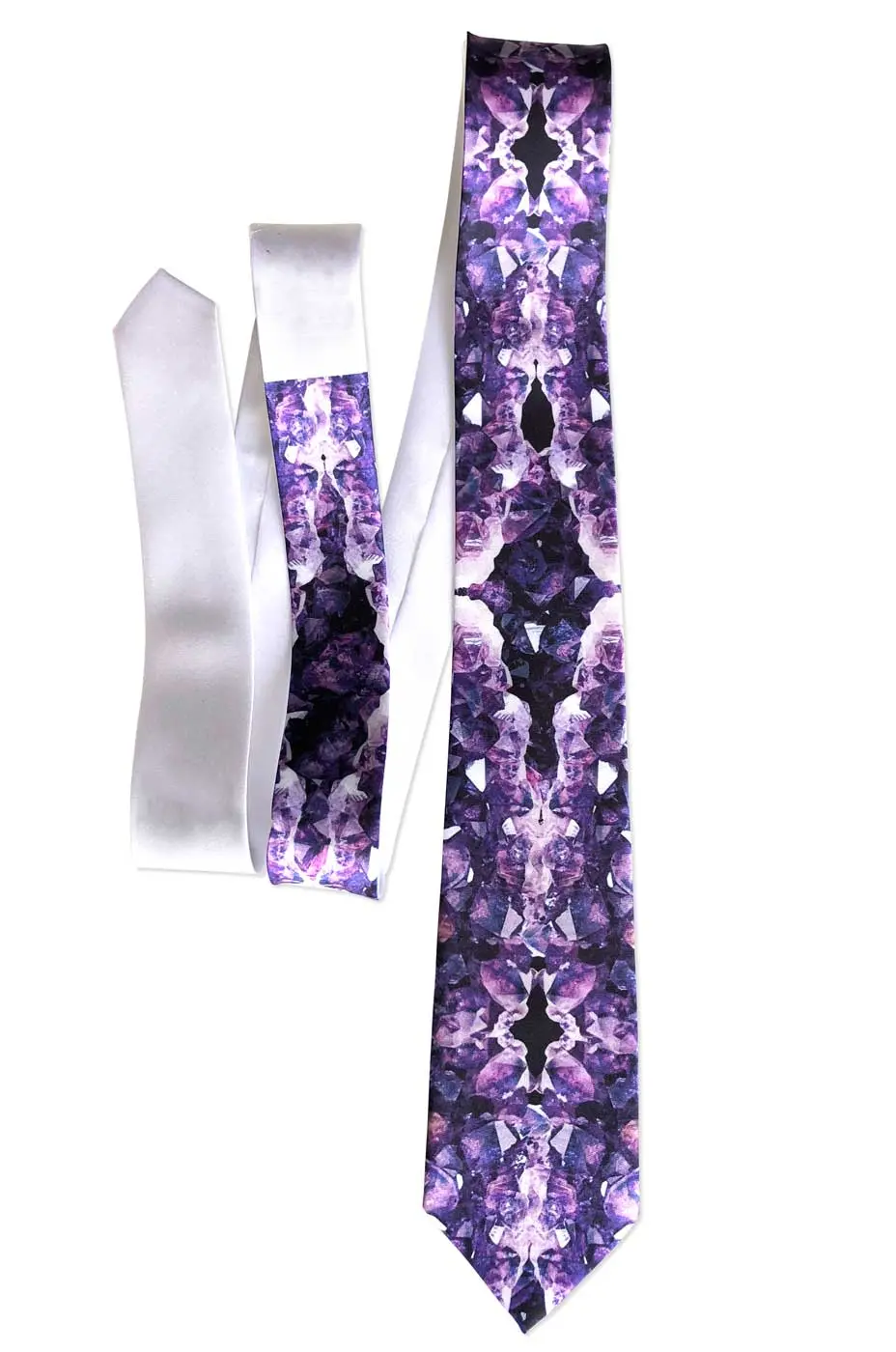 Amethyst Crystal Necktie, Purple Geode Tie 4