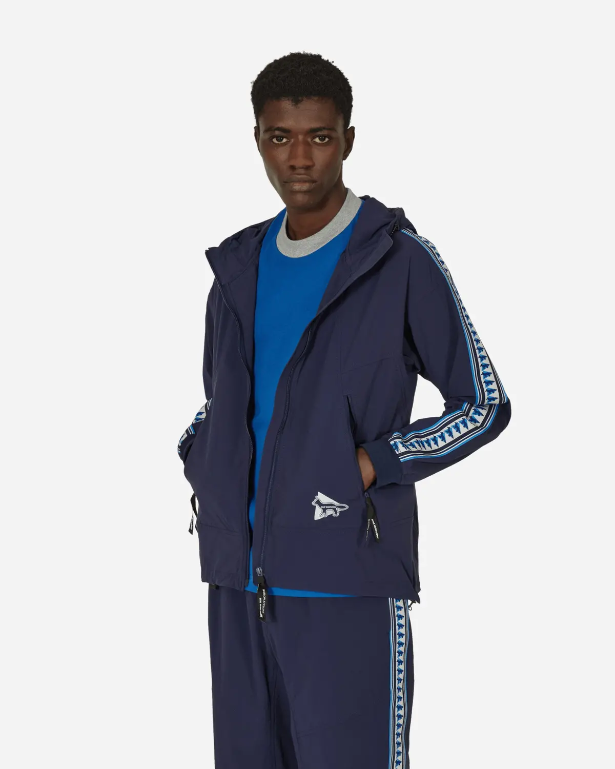 Maison Kitsuné Trak Hoodie Navy 1