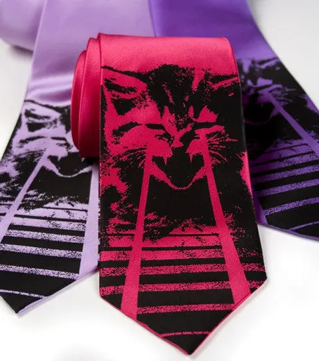 Angry Laser Kitten Necktie 1