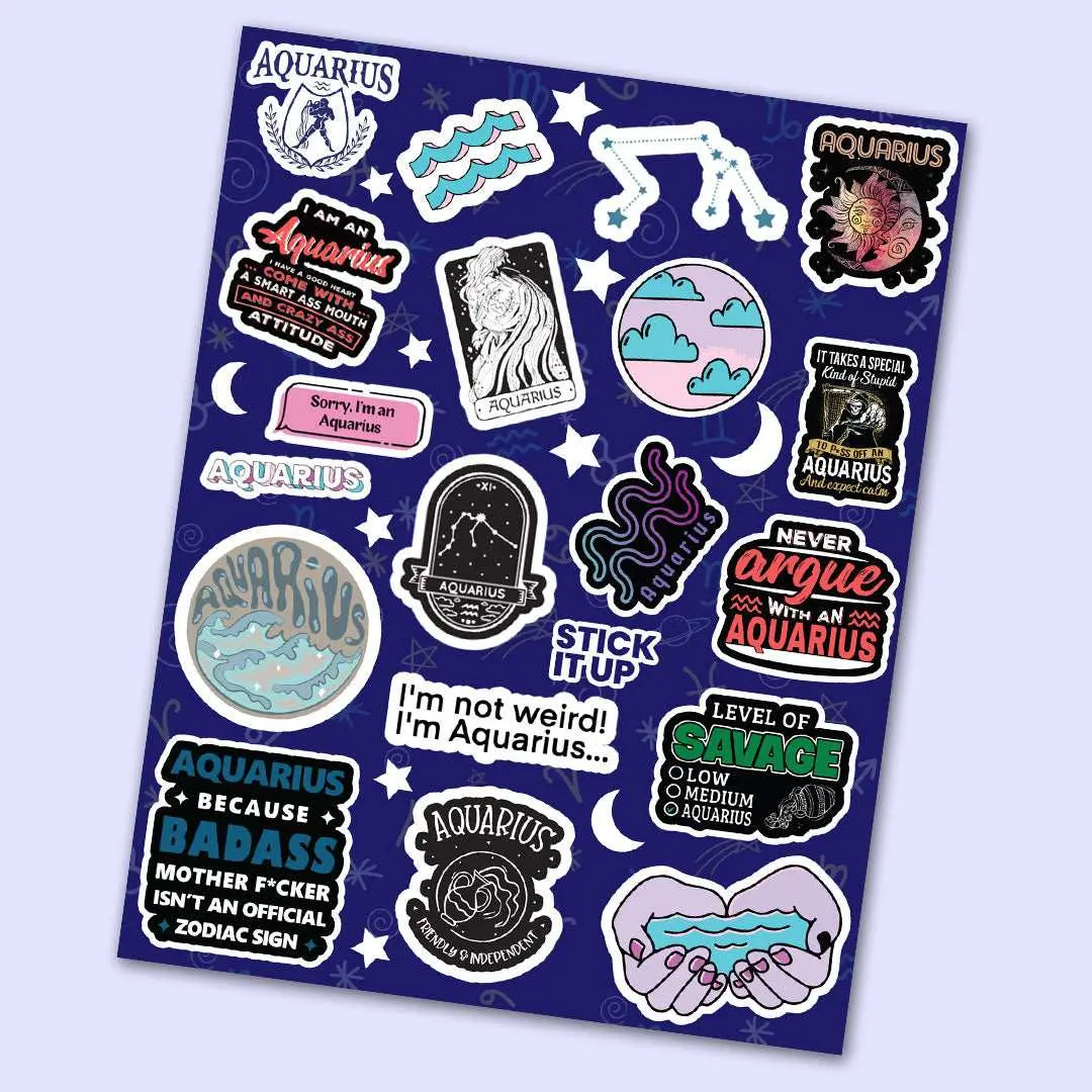 Aquarius Mini Stickers Sheet 1