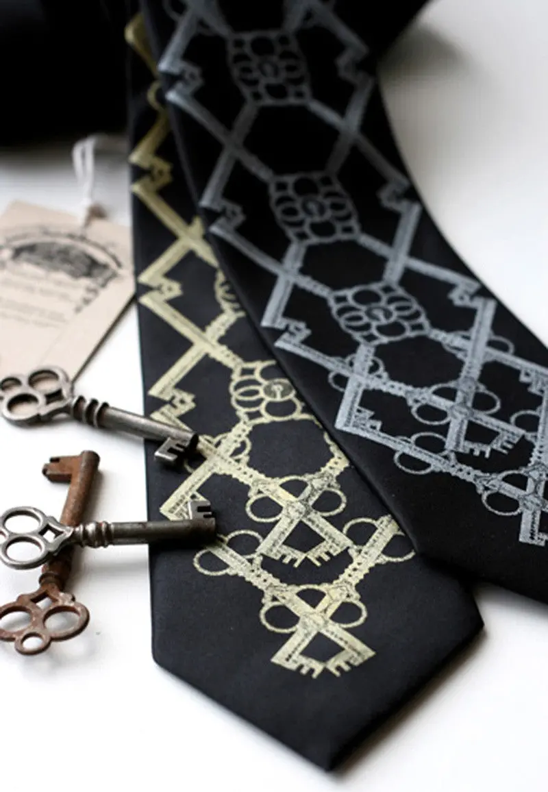 Skeleton Keys Necktie, Argyle Print Tie 1