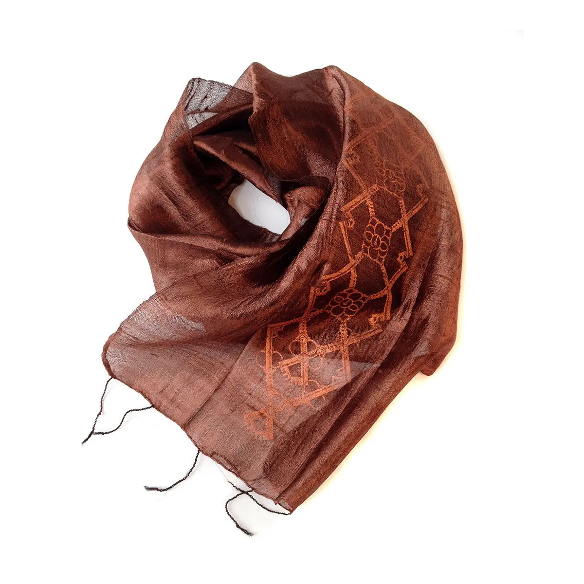 Skeleton Keys Silk Scarf, Argyle Print 1