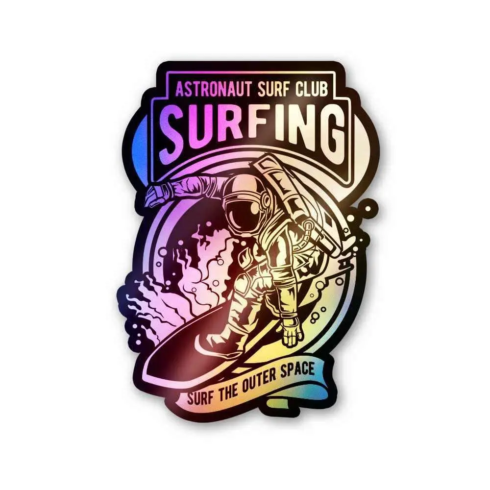 Astronaut Surf Club Holographic Stickers 1